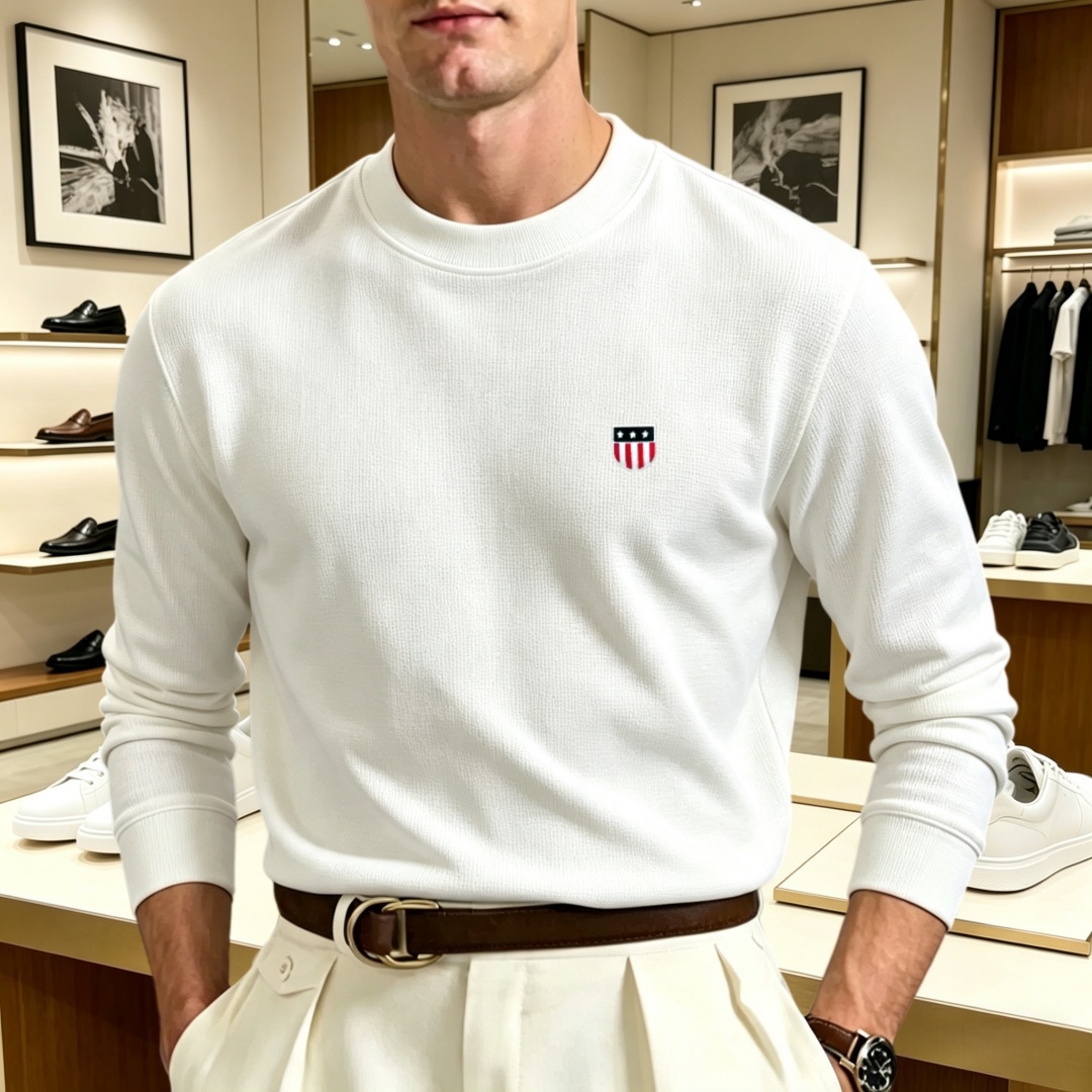 Men'S Tops Fashion - Kaos oblong pria lengan panjang berbahan