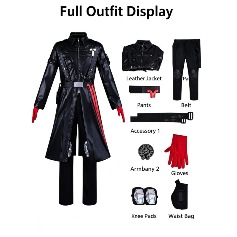 Trench Coat Men - Kostum Cosplay Permainan Halloween Pakaian Fantasi