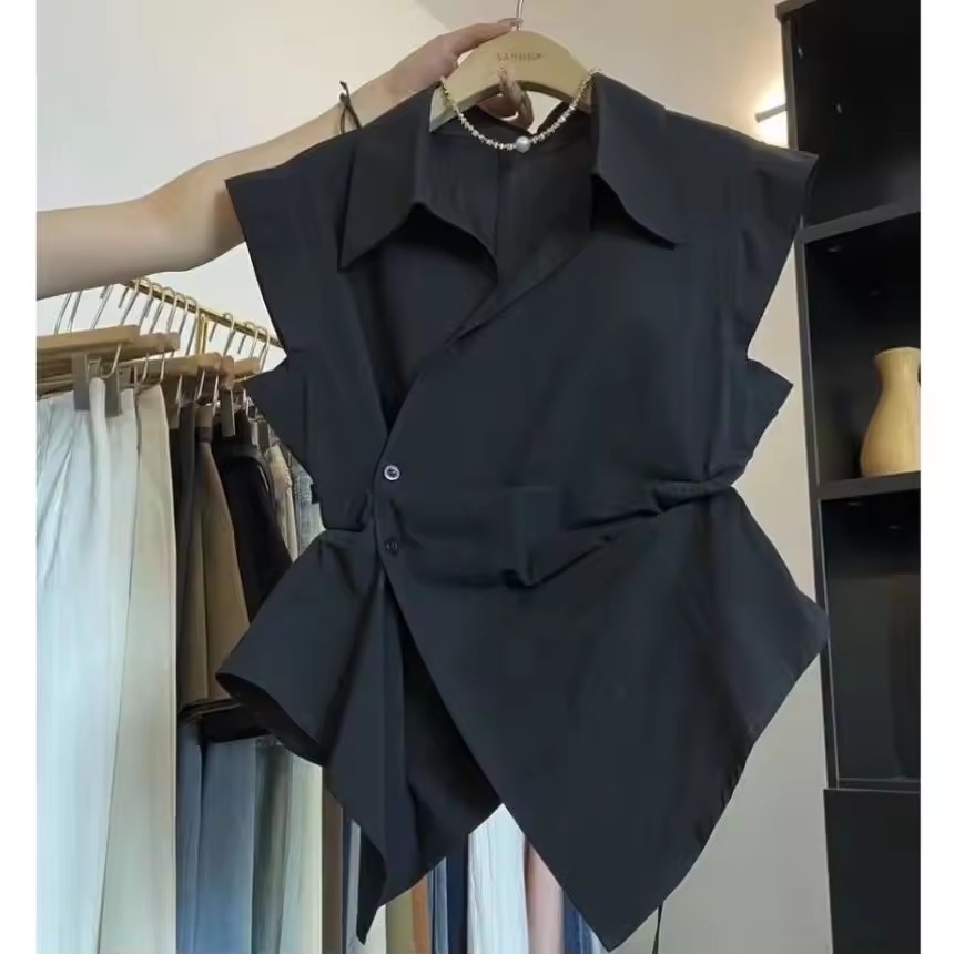 Polo Shirt Slim - Kemeja Tanpa Lengan Pinggang Kerah POLO