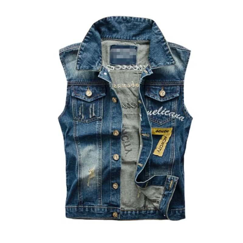 Men'S Fashion Vest With Jeans - Rompi Denim ramping untuk pria, jaket