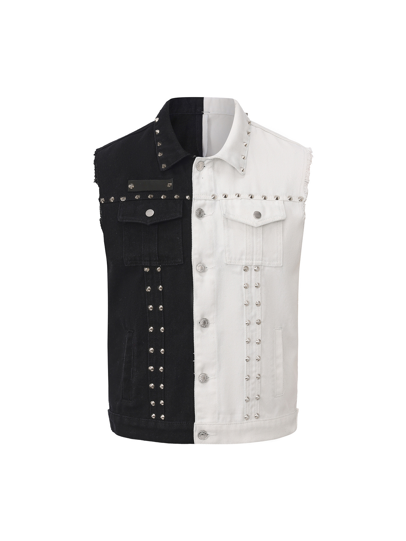 Men'S Fashion Vest With Jeans - Rompi Jeans Gaya Punk Pria dengan