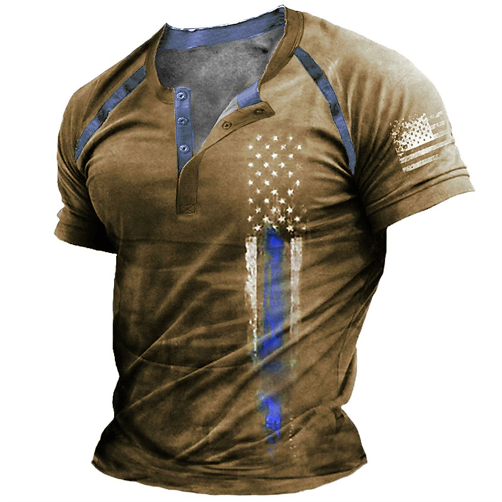 Men'S Fashion Essentials - Kaos Henry Pria Motif Bendera Amerika