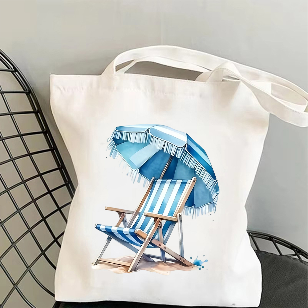 Men'S Fashion Umbrella - Tas Tote Kanvas Motif Kursi Pantai