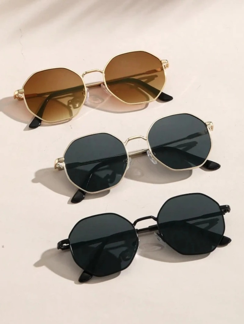 Men'S Fashion Round Glasses - 1/3 Buah Kacamata Hitam Bingkai Bulat