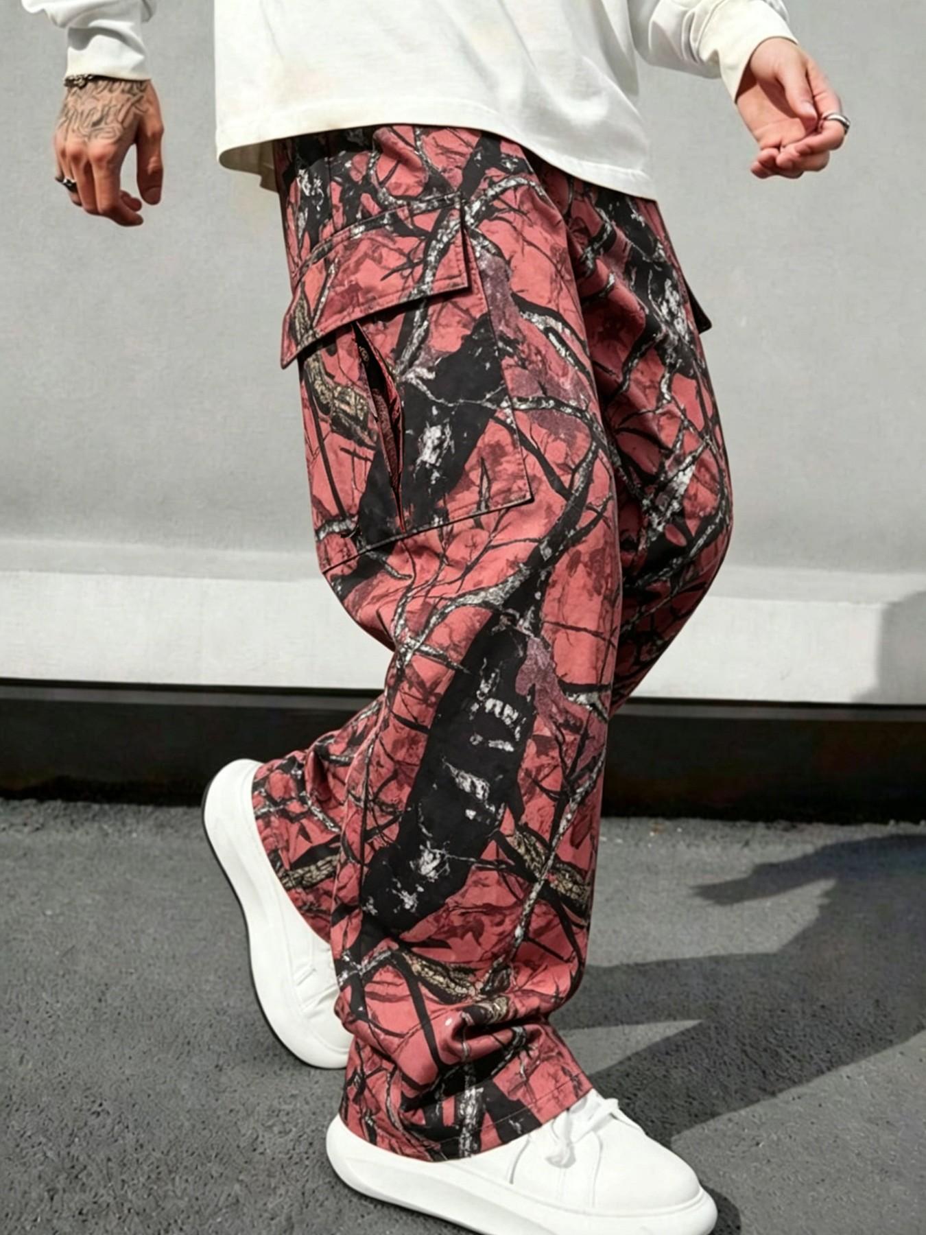 Mens Fashion Camo Pants - Celana Jeans Kerja Longgar Kaki Lurus