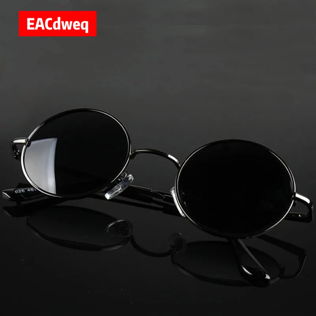 Men'S Fashion Round Glasses - Kacamata Hitam Bulat Retro Vintage Pria
