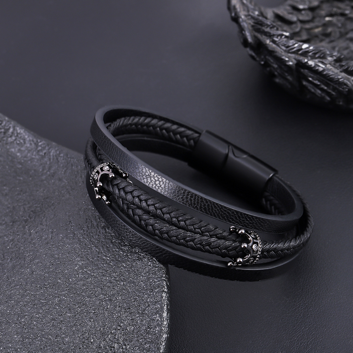 Gelang Kulit Pria Baja Anti Ka - Mens Fashion Combination ulasan dan harga
