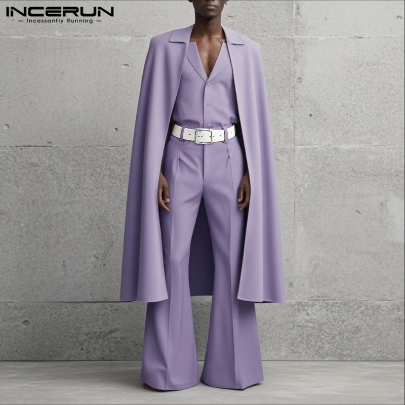 INCERUN Setelan Pria Warna Sol - Men'S Fashion And Style ulasan dan harga