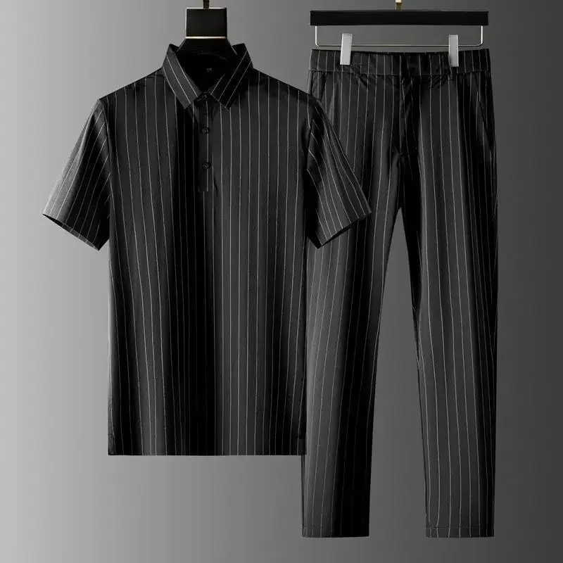 Setelan Dua Potong Pria Motif  - Polo Shirt Slim ulasan dan harga