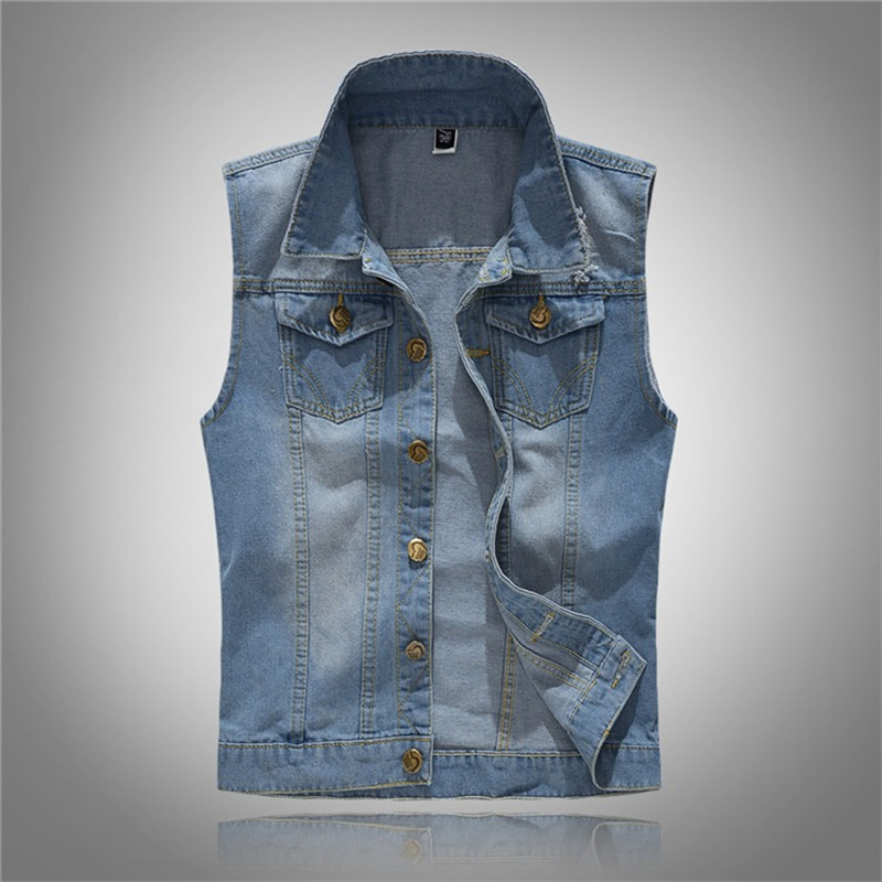 Rompi Denim Sobek Pria Model K - Men'S Fashion Vest With Jeans ulasan dan harga