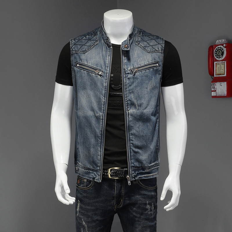 Rompi Denim Pengendara Sepeda  - Men'S Fashion Vest With Jeans ulasan dan harga
