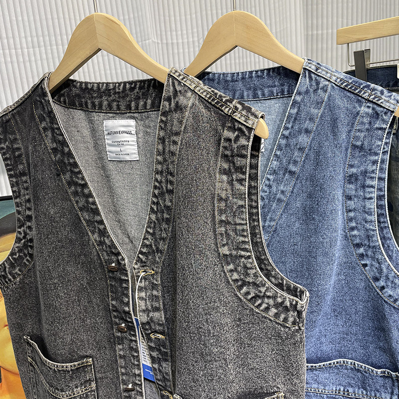 Rompi Denim Kasual Longgar Fas - Men'S Fashion Vest With Jeans ulasan dan harga