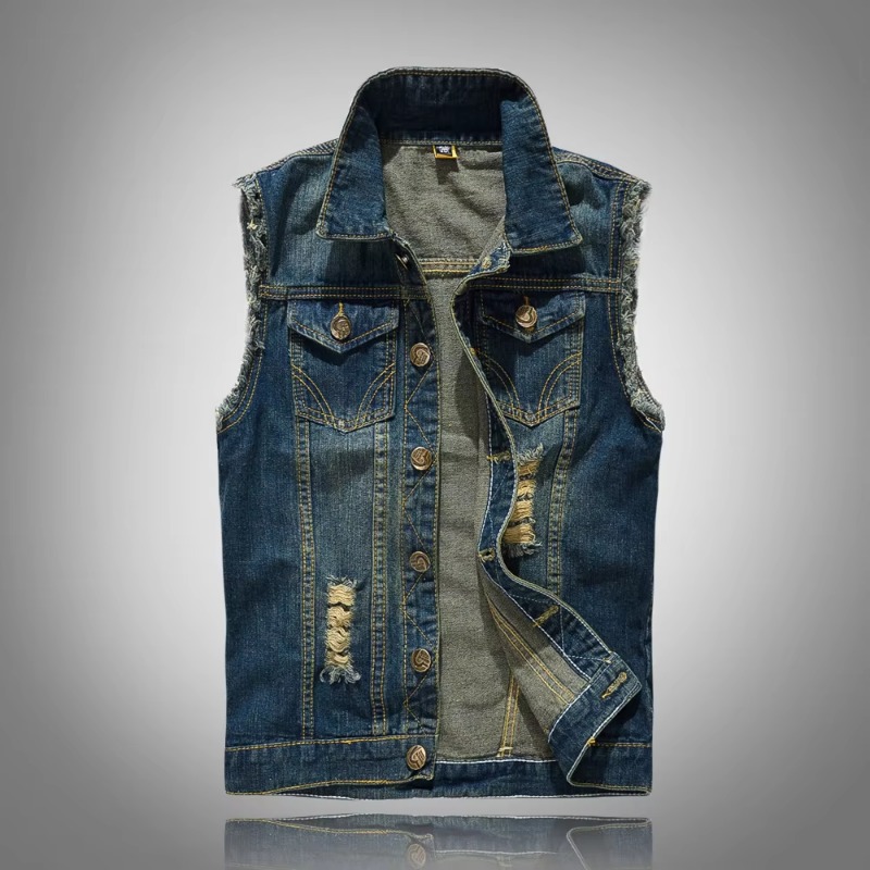 Rompi Denim ramping untuk pria - Men'S Fashion Vest With Jeans ulasan dan harga