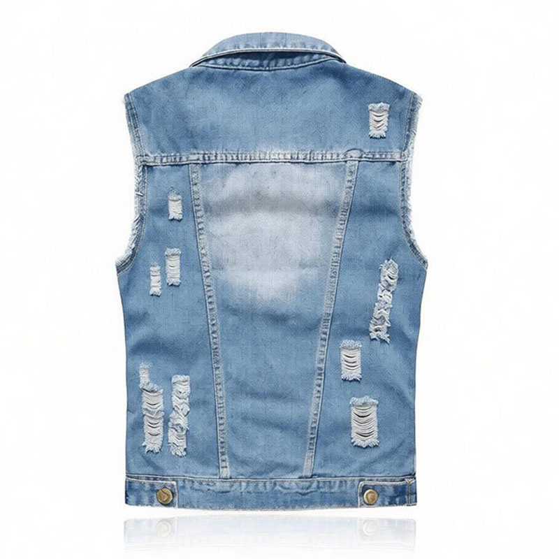 Rompi Denim Biru Muda / Hitam  - Men'S Fashion Vest With Jeans ulasan dan harga