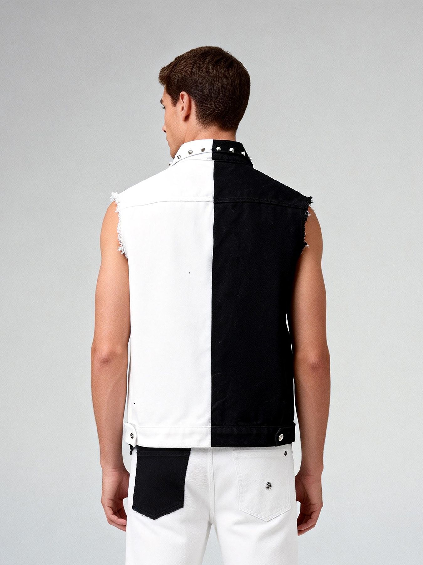 Rompi Jeans Gaya Punk Pria den - Men'S Fashion Vest With Jeans ulasan dan harga