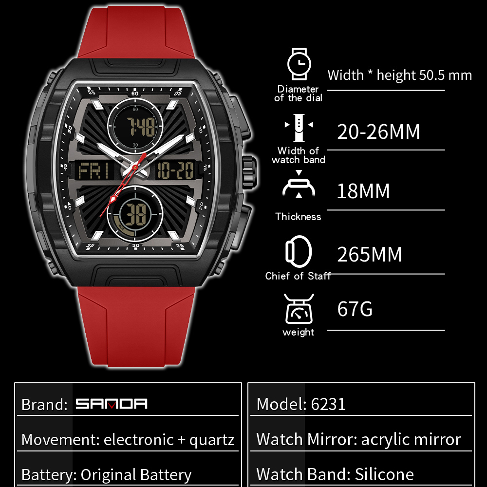 Jam Tangan Pria SANDA Dual Dis - Men'S Fashion Zone ulasan dan harga
