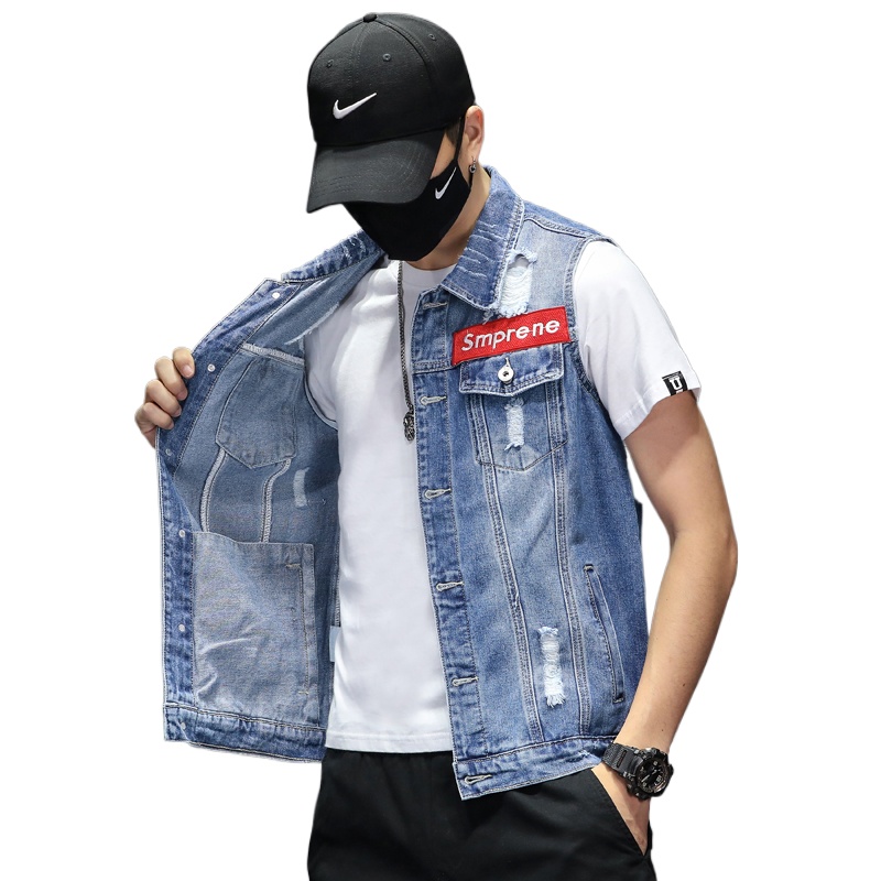 Rompi Denim Biru Pria Fashion  - Men'S Fashion Vest With Jeans ulasan dan harga