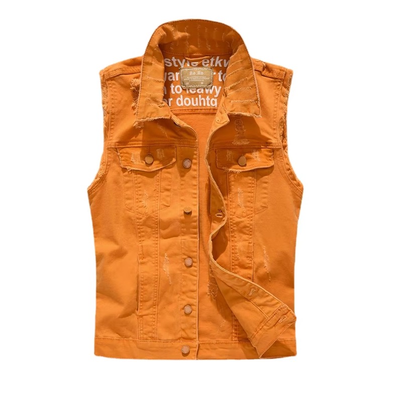 Jaket rompi Denim ramping untu - Men'S Fashion Vest With Jeans ulasan dan harga