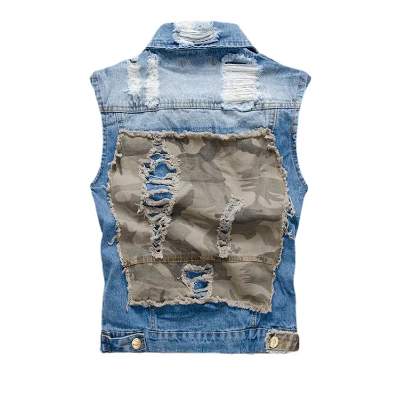 Jaket rompi Denim ramping untu - Men'S Fashion Vest With Jeans ulasan dan harga