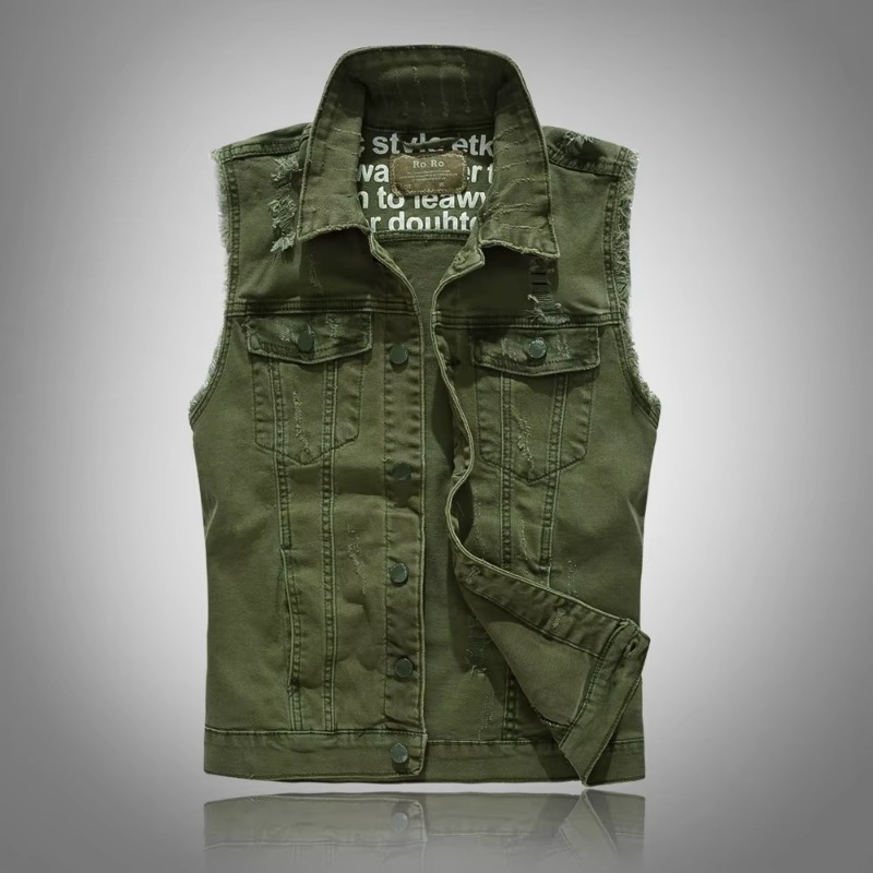Jaket rompi Denim ramping untu - Men'S Fashion Vest With Jeans ulasan dan harga
