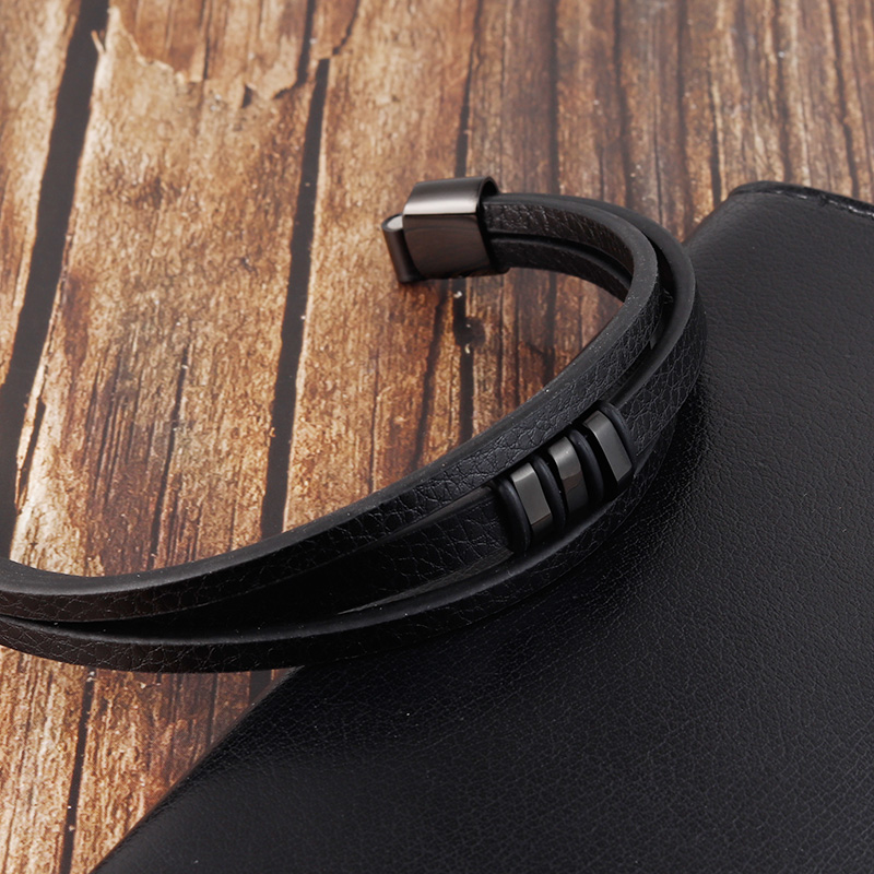 Gelang Kulit Pria Kombinasi Ku - Mens Fashion Combination ulasan dan harga
