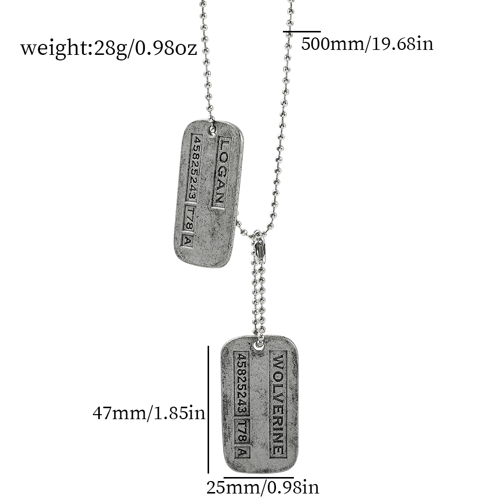 Kalung Kartu Militer X-Men Wol - Men'S Fashion Model ulasan dan harga