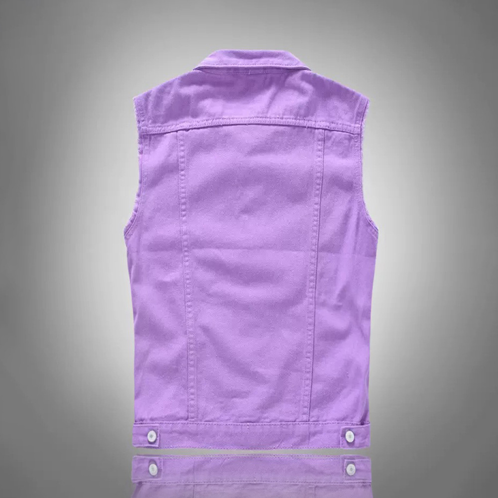Jaket Rompi Denim Kasual Biru  - Men'S Fashion Vest With Jeans ulasan dan harga