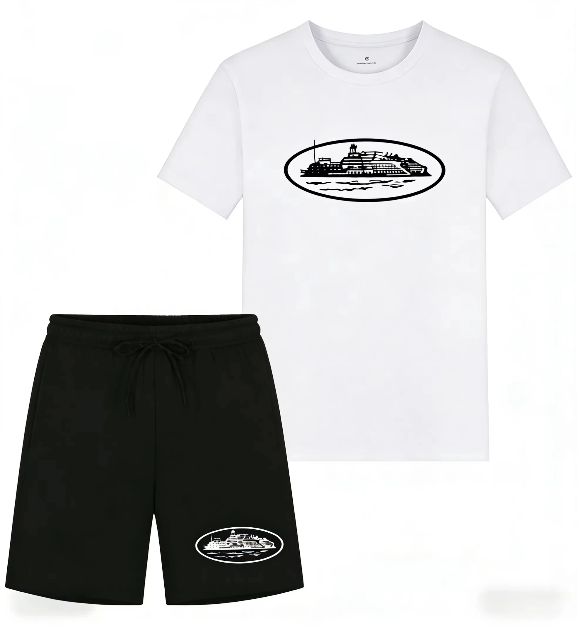 Kaos dan Celana Pendek Motif P - Men'S Fashion Model ulasan dan harga