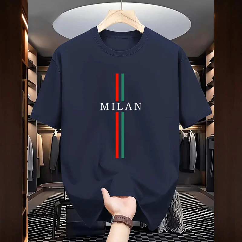 Kaus Katun Pria Fashion Milan  - Milan Men'S Fashion ulasan dan harga