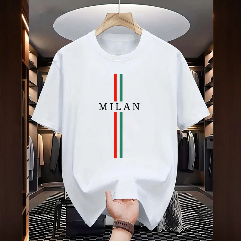 Kaus Katun Pria Fashion Milan  - Milan Men'S Fashion ulasan dan harga