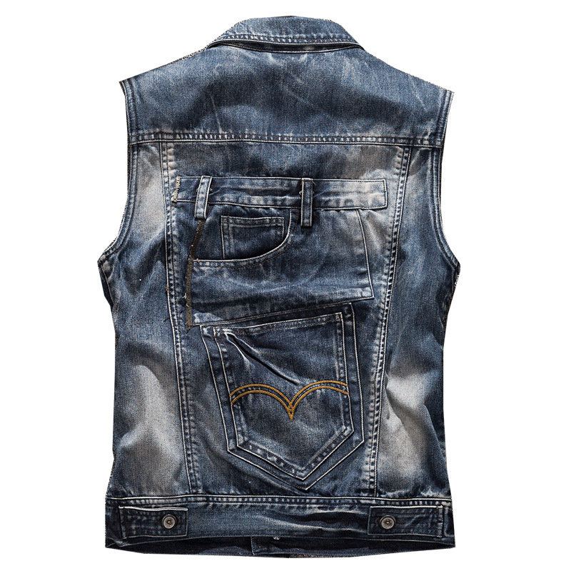 Rompi Denim Motor Gaya Vintage - Men'S Fashion Vest With Jeans ulasan dan harga