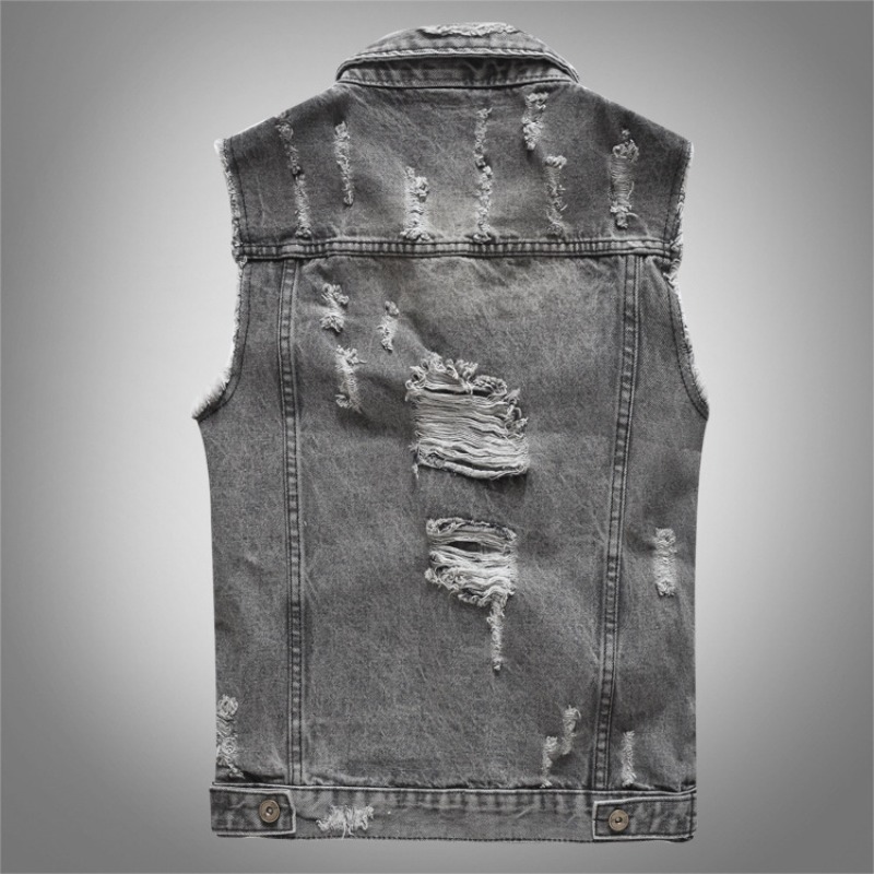 Rompi Denim Abu-abu Retro Pria - Men'S Fashion Vest With Jeans ulasan dan harga