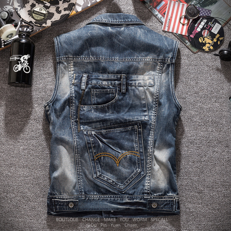 Rompi Denim Abu-abu Retro Pria - Men'S Fashion Vest With Jeans ulasan dan harga
