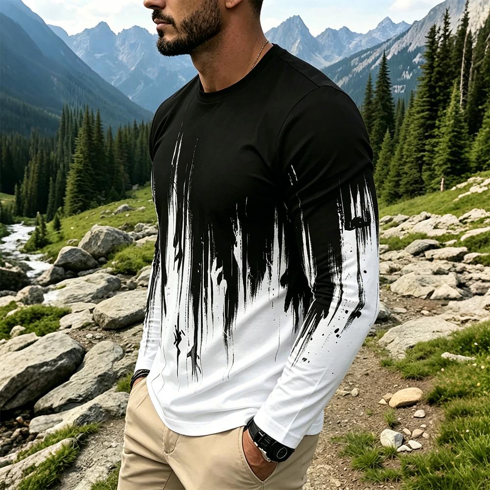Kaos Lengan Panjang Pria Motif - Men'S Tops Fashion ulasan dan harga