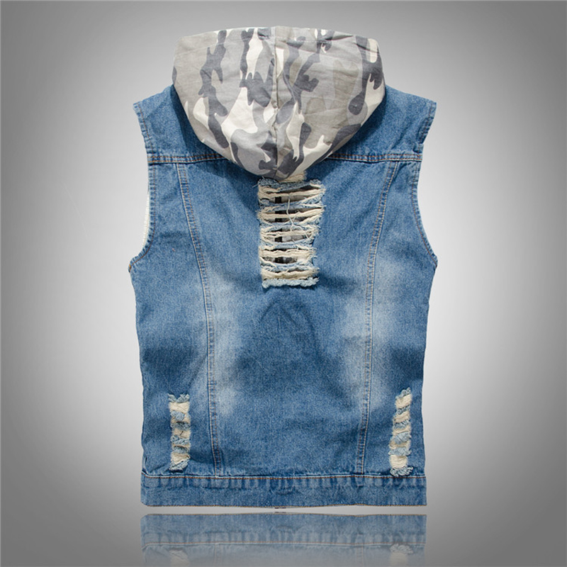 Rompi Denim Berkerudung Camo P - Men'S Fashion Vest With Jeans ulasan dan harga